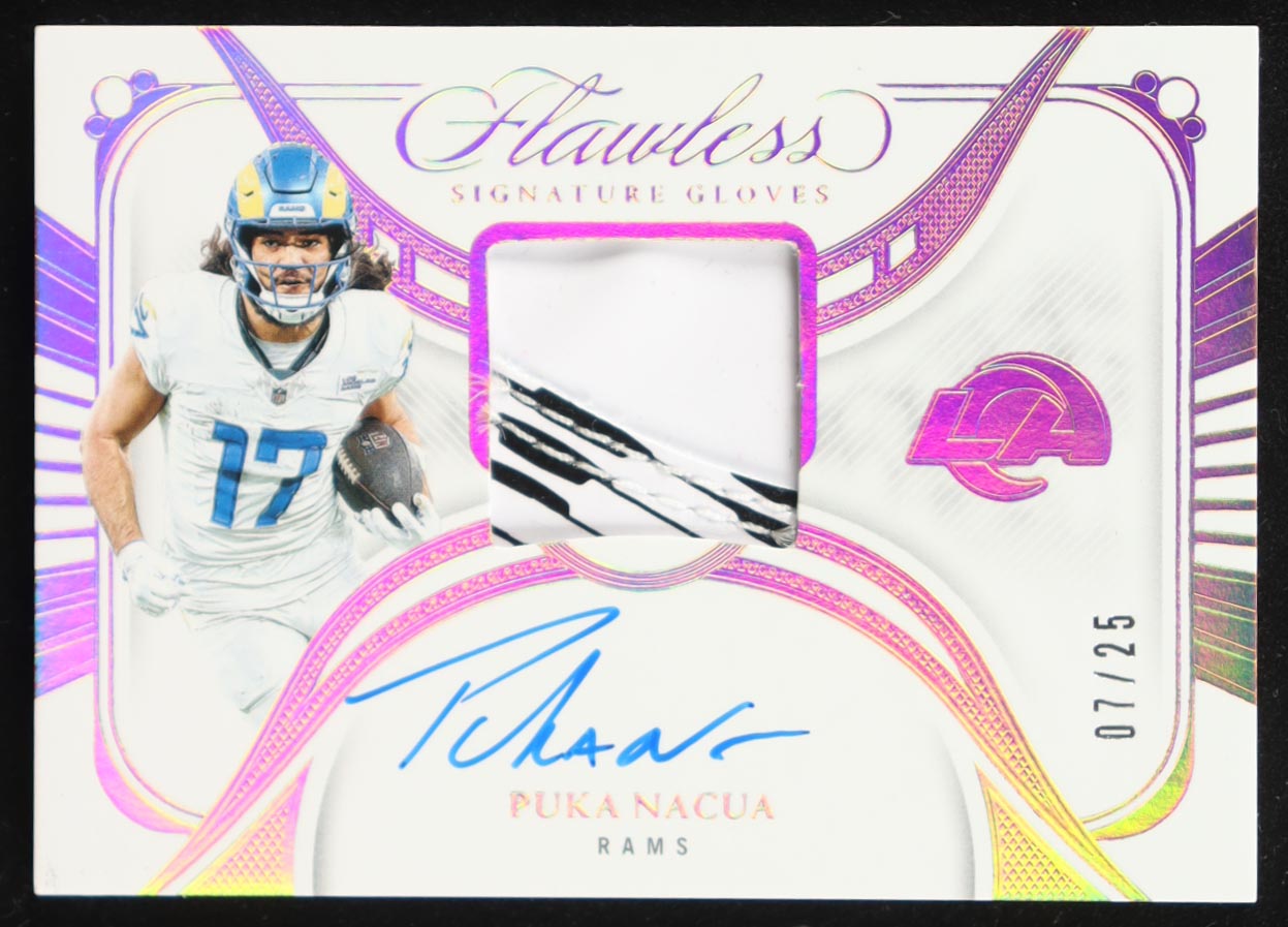 Puka Nacua 2024 Panini Flawless Signature Gloves #8 #7/25 at PristineAuction.com Puka Nacua 2024 Panini Flawless Signature Gloves #8 #7/25 at PristineAuction.com