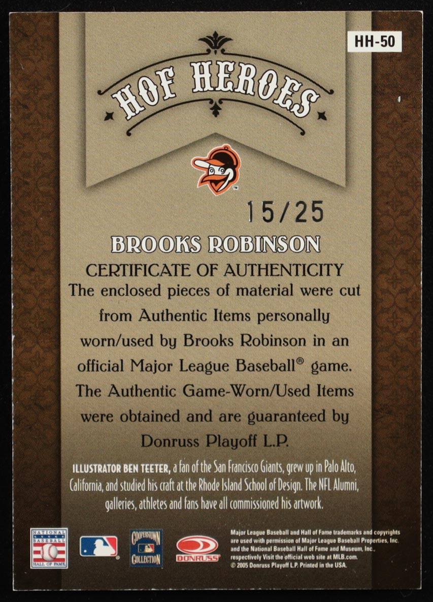 Brooks Robinson 2005 Diamond Kings HOF Heroes Gold #HH50 #15/25 at PristineAuction.com Brooks Robinson 2005 Diamond Kings HOF Heroes Gold #HH50 #15/25 at PristineAuction.com