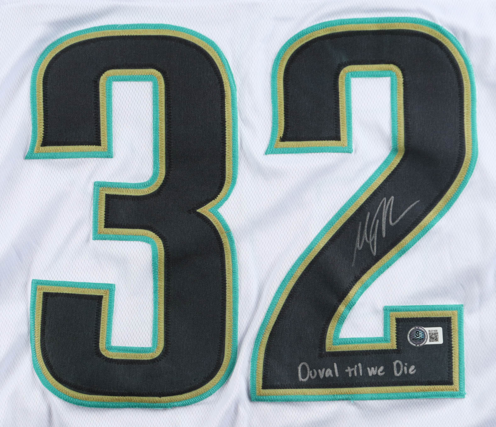 Maurice Jones-Drew Signed Jersey Inscribed "Duval Til We Die" (Beckett) at PristineAuction.com Maurice Jones-Drew Signed Jersey Inscribed "Duval Til We Die" (Beckett) at PristineAuction.com