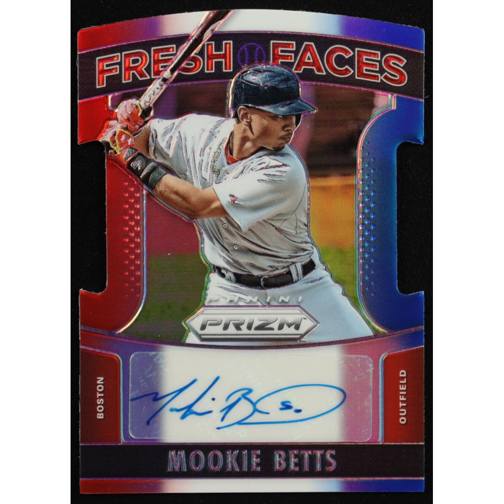 Mookie Betts 2015 Panini Prizm Fresh Faces Signature Prizms Red White and Blue #1 #21/25 RC at PristineAuction.com