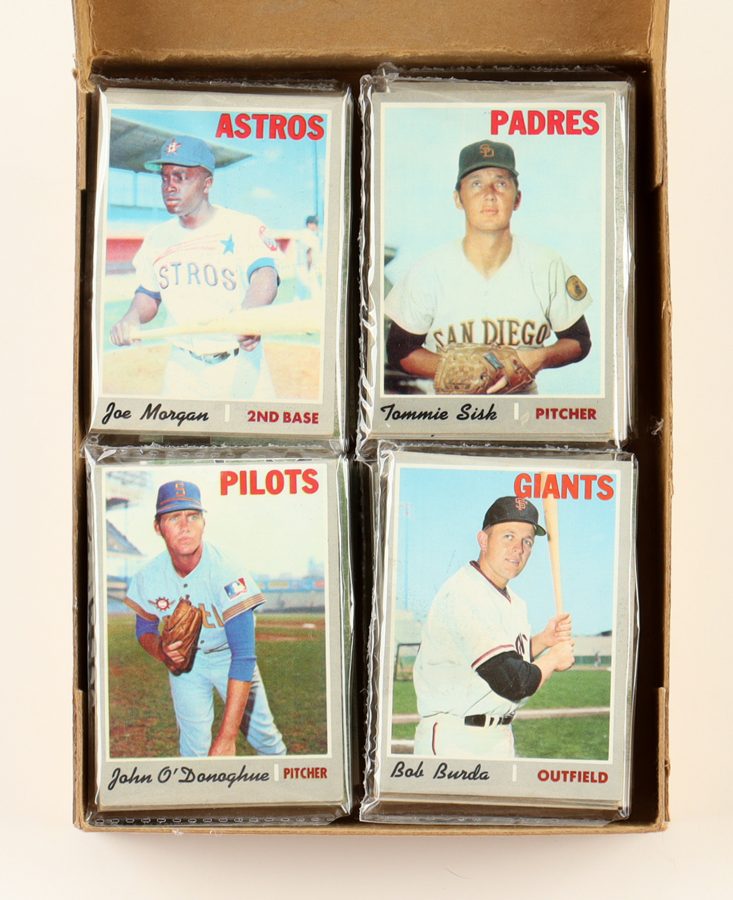 1970 Topps Baseball Cello Fun Pack Vending Box with (20) Packs at PristineAuction.com 1970 Topps Baseball Cello Fun Pack Vending Box with (20) Packs at PristineAuction.com