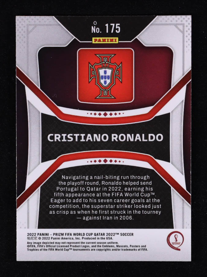 Cristiano Ronaldo 2022 Panini Prizm World Cup #175 at PristineAuction.com Cristiano Ronaldo 2022 Panini Prizm World Cup #175 at PristineAuction.com