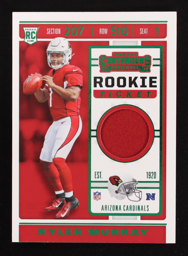 Kyler Murray 2019 Panini Contenders Rookie Ticket Swatches Variation #RTS1 RC at PristineAuction.com Kyler Murray 2019 Panini Contenders Rookie Ticket Swatches Variation #RTS1 RC at PristineAuction.com
