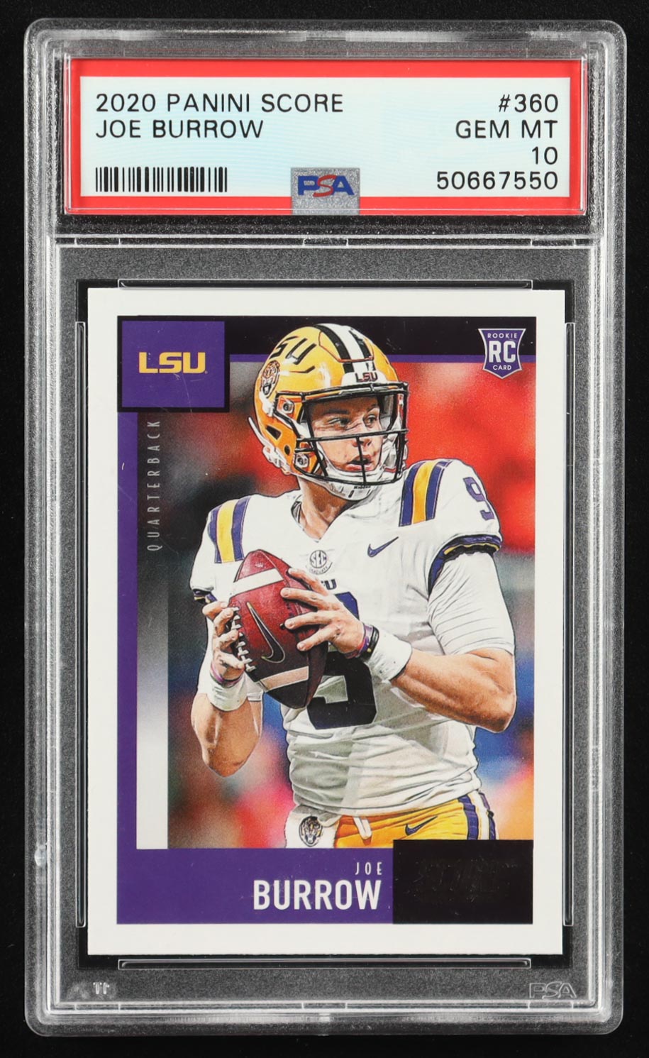 Joe Burrow 2020 Panini Score #360 RC (PSA 10) at PristineAuction.com Joe Burrow 2020 Panini Score #360 RC (PSA 10) at PristineAuction.com