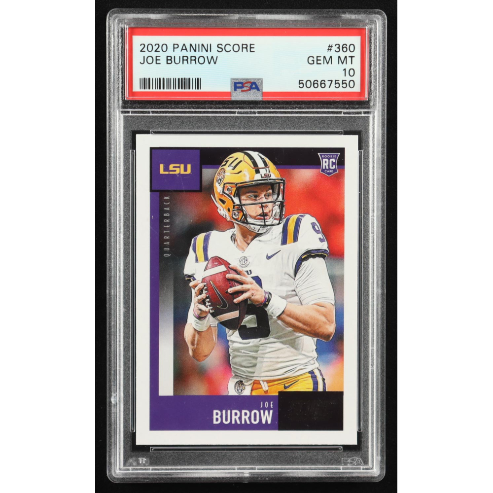 Joe Burrow 2020 Panini Score #360 RC (PSA 10) at PristineAuction.com