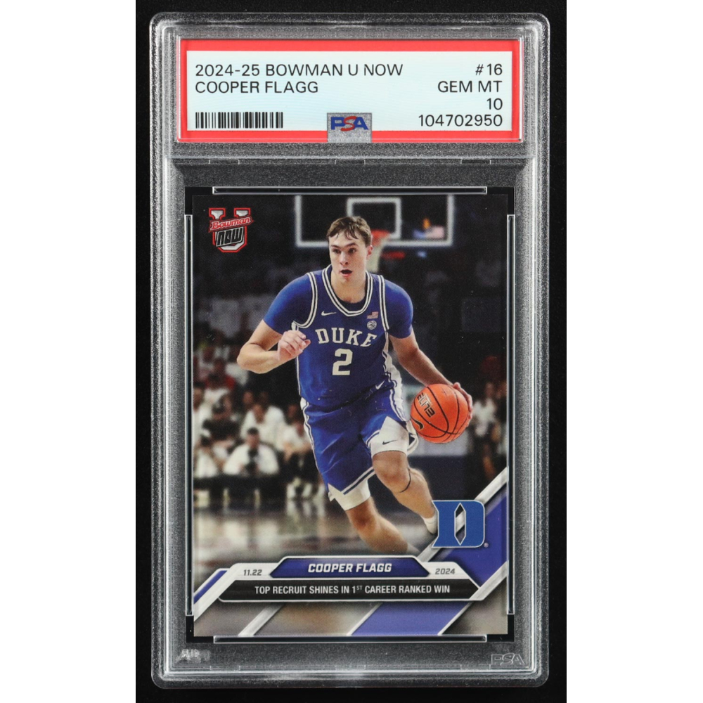 Cooper Flagg 2024 Bowman U Now #16 RC (PSA 10) at PristineAuction.com