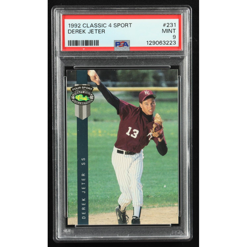 Derek Jeter 1992 Classic 4 Sport #231 RC (PSA 9) at PristineAuction.com