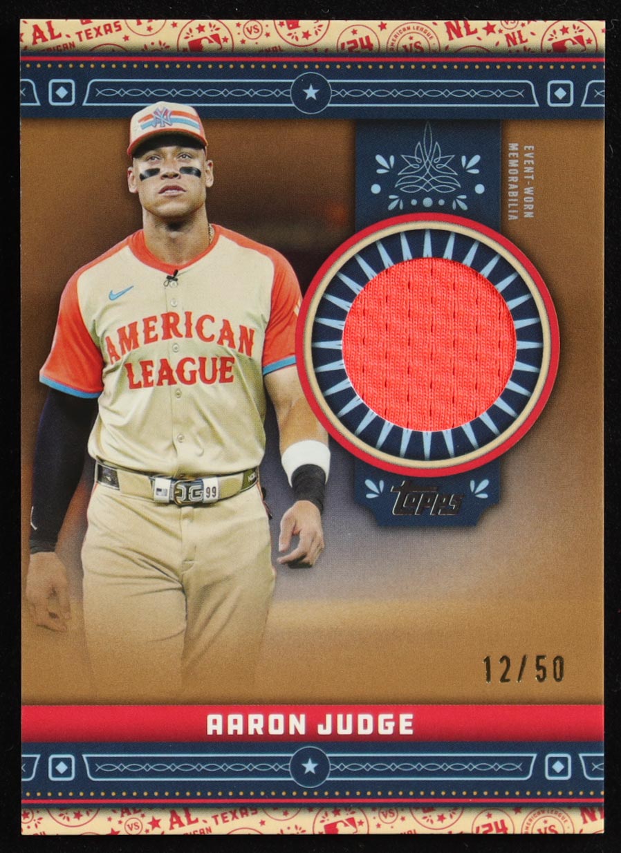 Aaron Judge 2024 Topps Update All-Star Stitches Relics Gold #ASRAJ #12/50 at PristineAuction.com Aaron Judge 2024 Topps Update All-Star Stitches Relics Gold #ASRAJ #12/50 at PristineAuction.com
