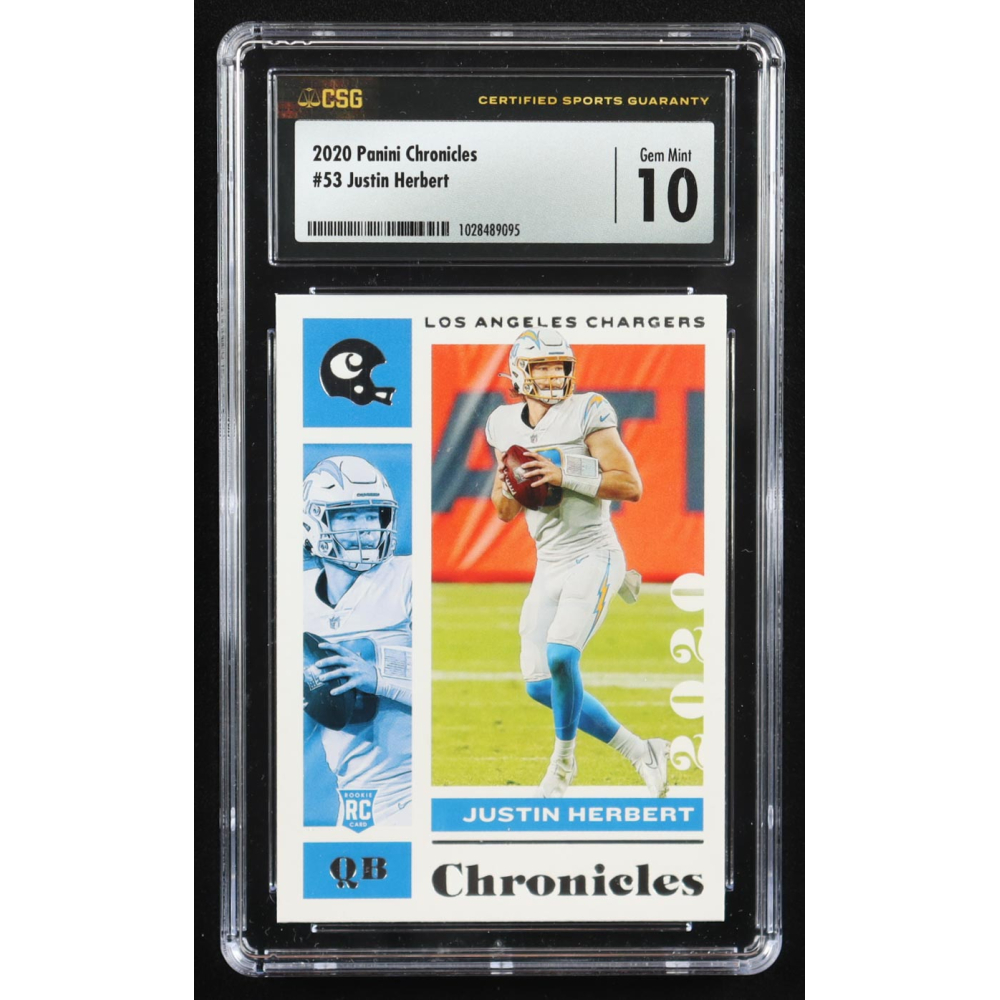 Justin Herbert 2020 Panini Chronicles #53 RC (CSG 10) at PristineAuction.com
