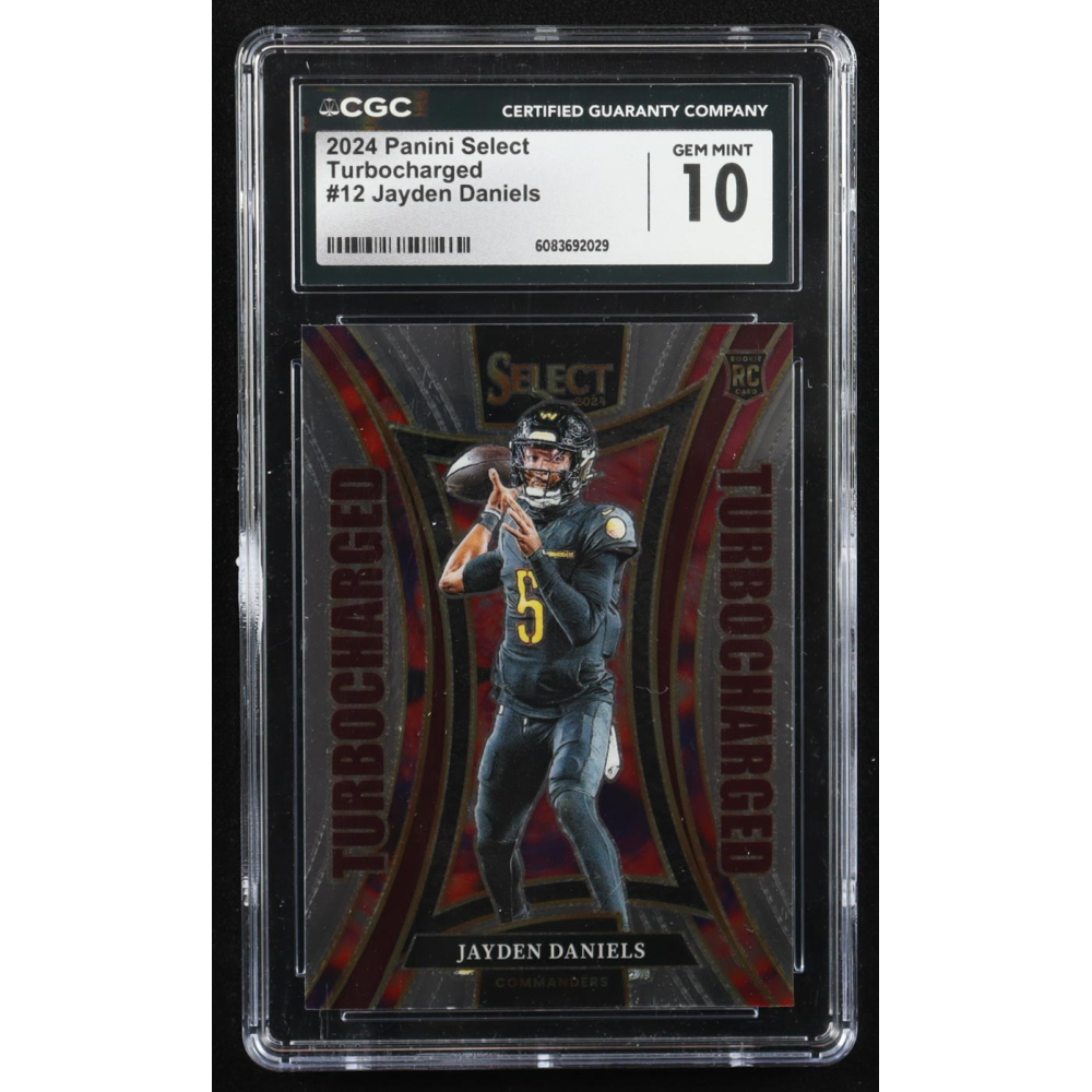 Jayden Daniels 2024 Panini Select Turbocharged #12 RC (CGC 10) at PristineAuction.com