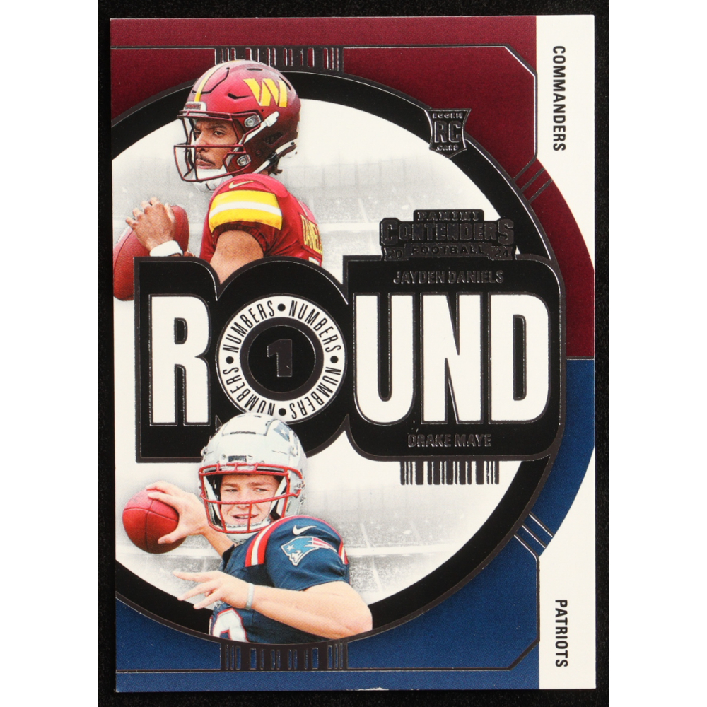 Drake Maye / Jayden Daniels 2024 Panini Contenders Round Numbers #1 RC at PristineAuction.com