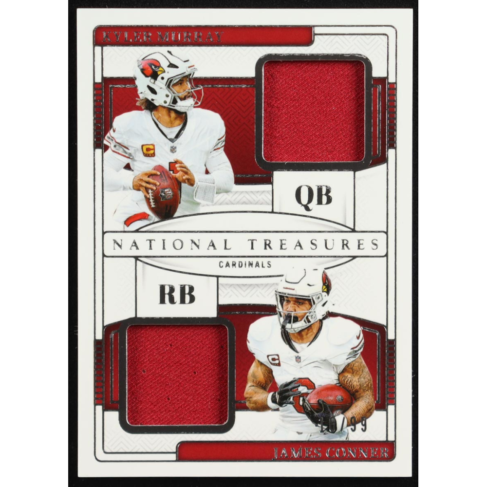 Kyler Murray / James Conner 2024 Panini National Treasures NFL Gear Combo Materials #1 #16/99 at PristineAuction.com