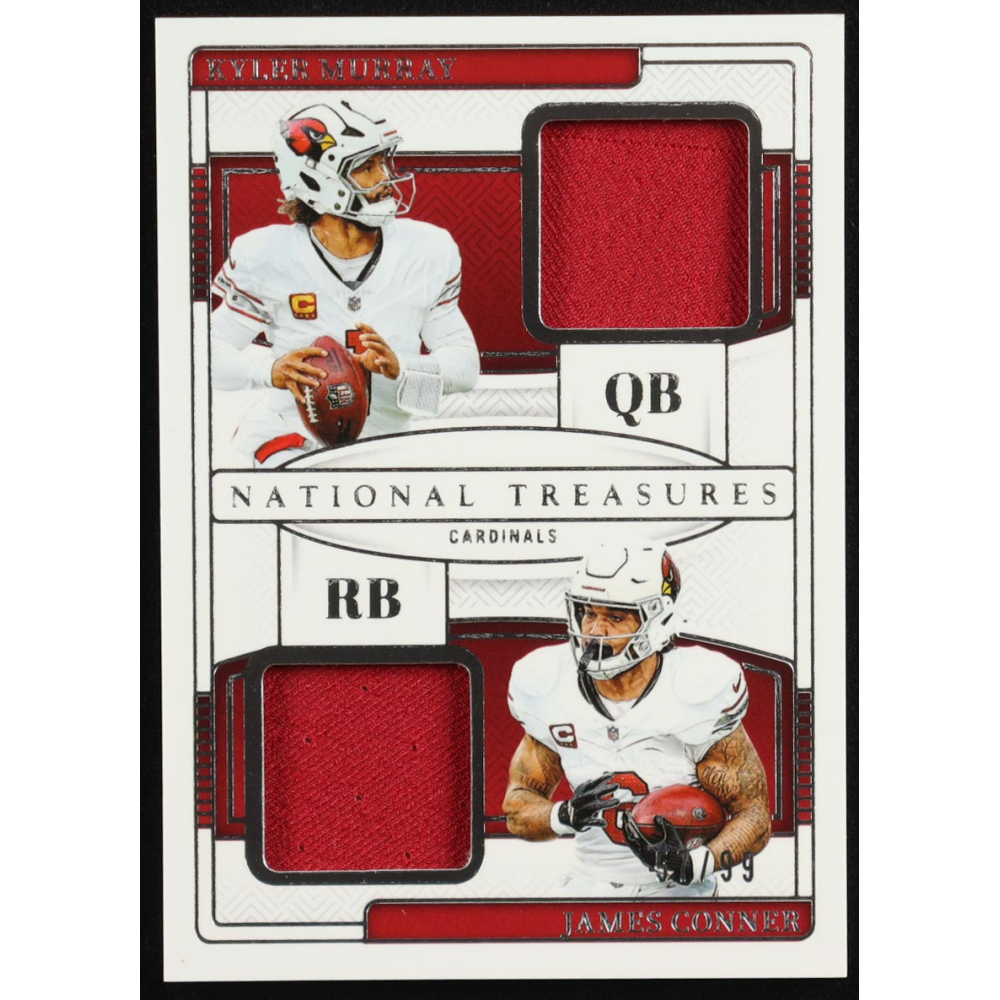 Kyler Murray / James Conner 2024 Panini National Treasures NFL Gear Combo Materials #1 #57/99 at PristineAuction.com