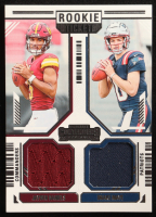 Drake Maye / Jayden Daniels 2024 Panini Contenders Rookie Ticket Dual Swatches #13 RC at PristineAuction.com