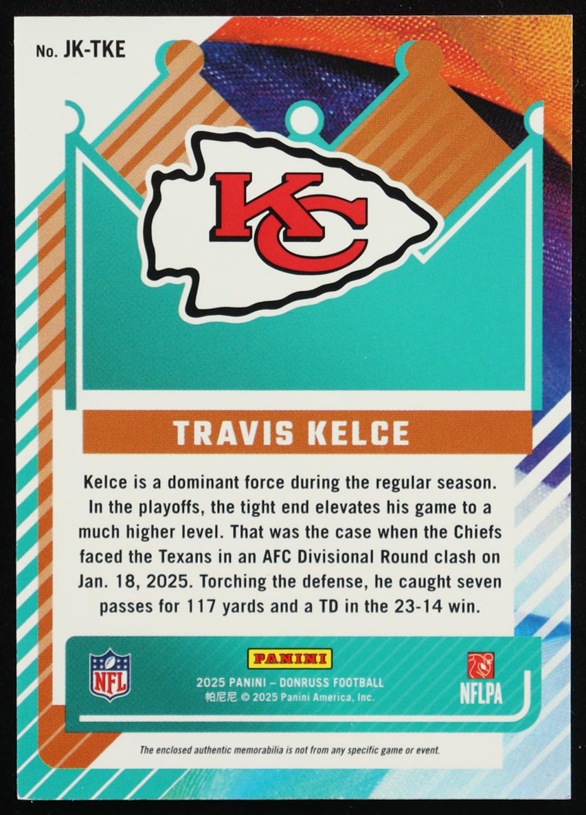 Travis Kelce 2025 Donruss Jersey Kings #3 #173/425 at PristineAuction.com Travis Kelce 2025 Donruss Jersey Kings #3 #173/425 at PristineAuction.com