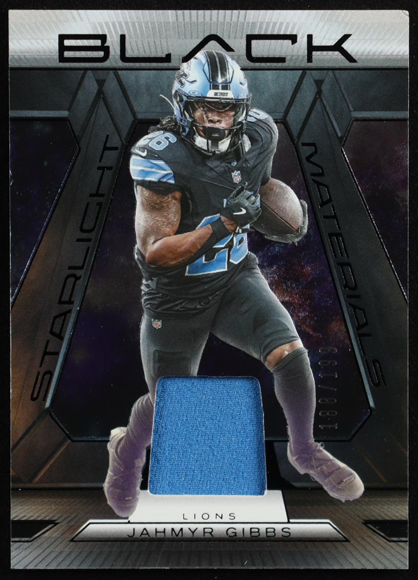 Jahmyr Gibbs 2025 Panini Black Starlight Materials #5 #188/199 at PristineAuction.com Jahmyr Gibbs 2025 Panini Black Starlight Materials #5 #188/199 at PristineAuction.com