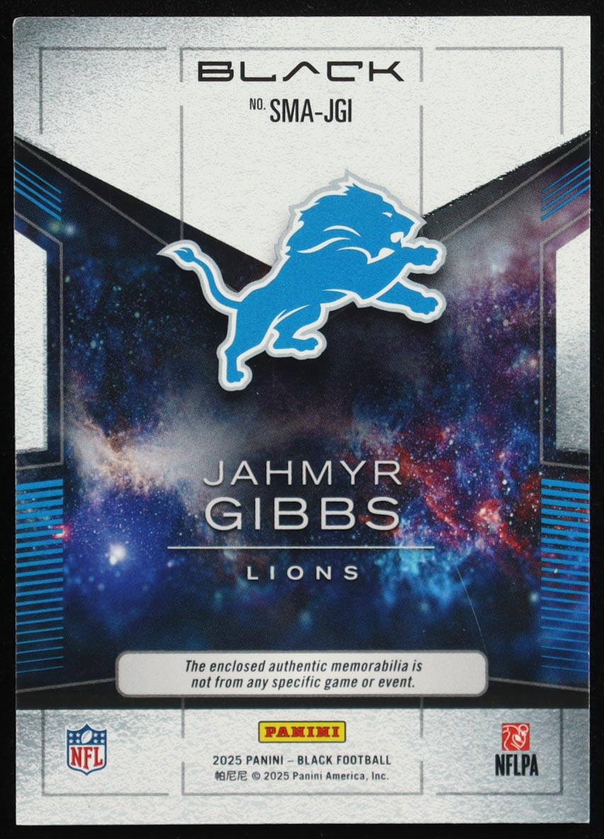 Jahmyr Gibbs 2025 Panini Black Starlight Materials #5 #188/199 at PristineAuction.com Jahmyr Gibbs 2025 Panini Black Starlight Materials #5 #188/199 at PristineAuction.com