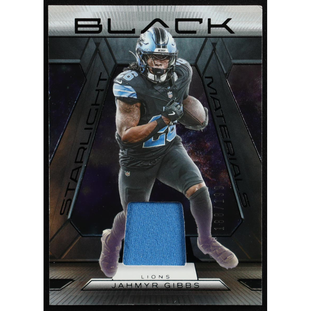 Jahmyr Gibbs 2025 Panini Black Starlight Materials #5 #188/199 at PristineAuction.com