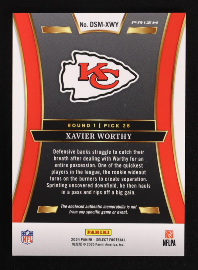 Xavier Worthy 2024 Select Draft Selections Memorabilia Prizm Red #7 RC at PristineAuction.com Xavier Worthy 2024 Select Draft Selections Memorabilia Prizm Red #7 RC at PristineAuction.com
