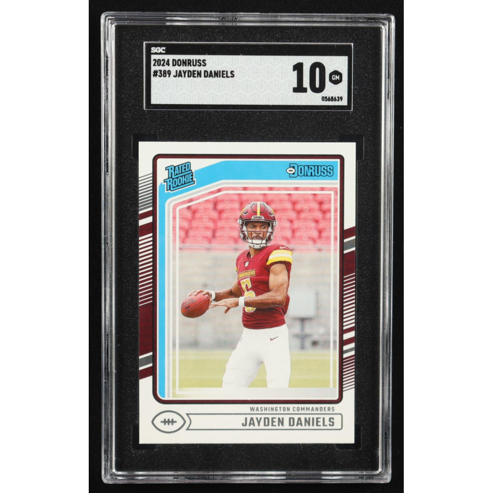 Jayden Daniels 2024 Panini Donruss RR #389 RC (SGC 10) at PristineAuction.com