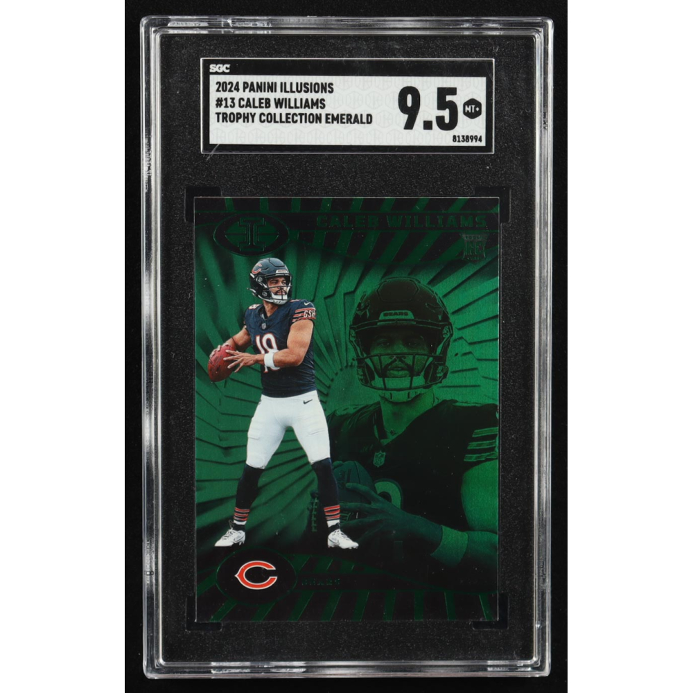Caleb Williams 2024 Panini Illusions Trophy Collection Emerald #13 RC (SGC 9.5) at PristineAuction.com