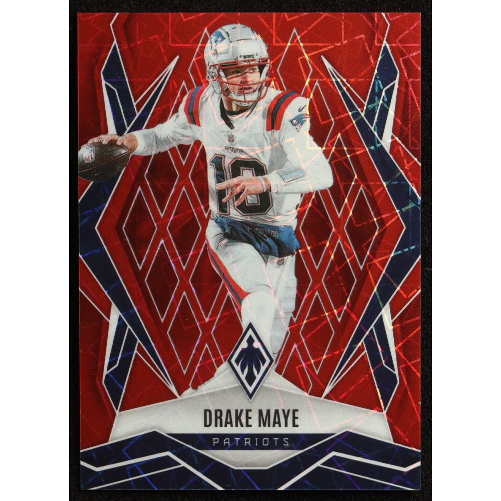 Drake Maye 2025 Panini Phoenix Red Lazer #111 #079/199 at PristineAuction.com