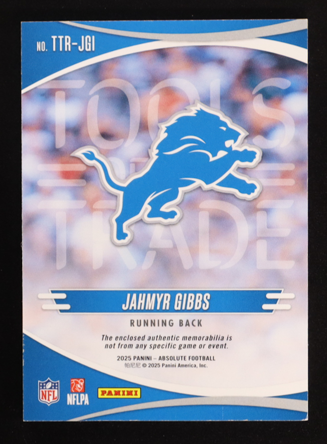 Jahmyr Gibbs 2025 Absolute Tools of the Trade Prime #17 #04/49 at PristineAuction.com Jahmyr Gibbs 2025 Absolute Tools of the Trade Prime #17 #04/49 at PristineAuction.com