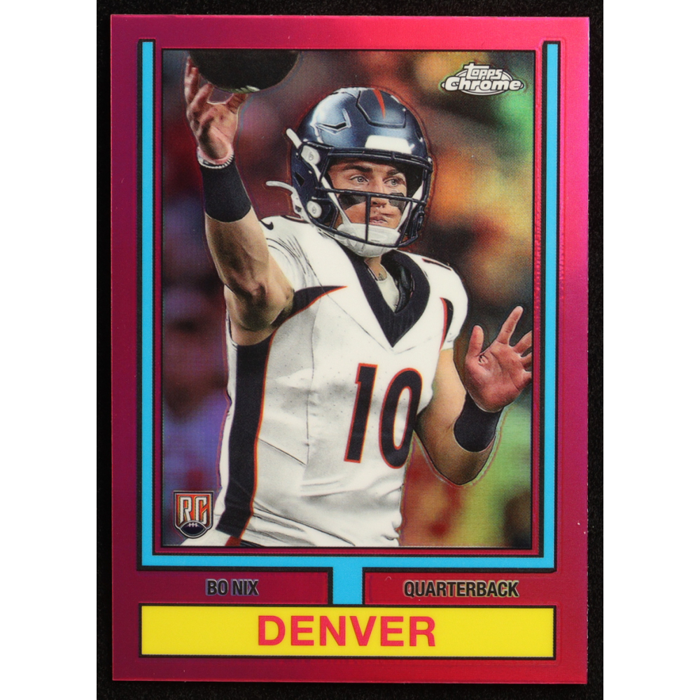 Bo Nix 2024 Topps Chrome '74 Topps Pink Refactors #74TF4 RC at PristineAuction.com