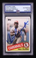 Vince Coleman Signed 1985 Topps Traded #24T RC (PSA Encapsulated) at PristineAuction.com