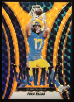 Puka Nacua 2025 Panini Mosaic Elevate Mosaic Orange Fluorescent #18 at PristineAuction.com