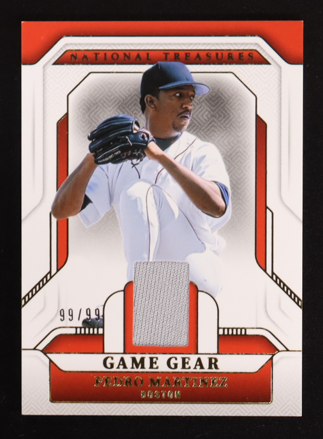 Pedro Martinez 2025 Panini National Treasures Game Gear Swatches #17 #99/99 at PristineAuction.com Pedro Martinez 2025 Panini National Treasures Game Gear Swatches #17 #99/99 at PristineAuction.com