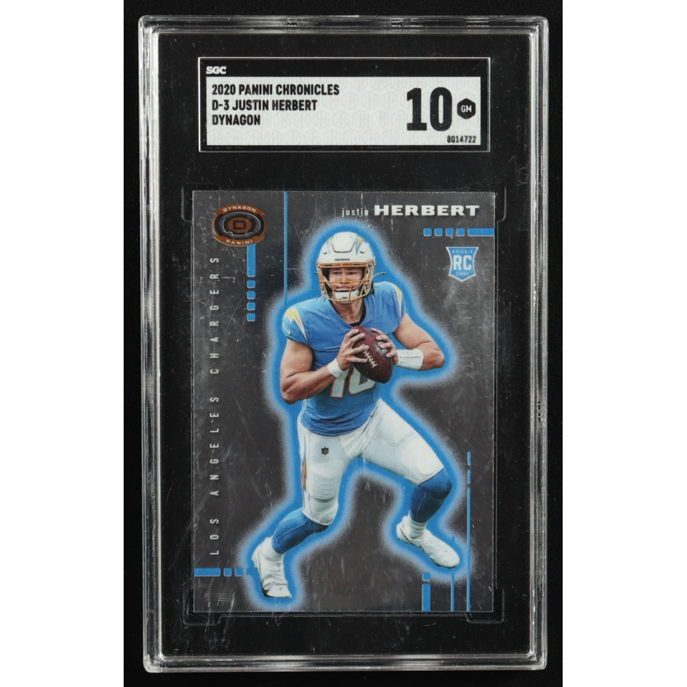 Justin Herbert 2020 Panini Chronicles Dynagon #D-3 RC (SGC 10) at PristineAuction.com