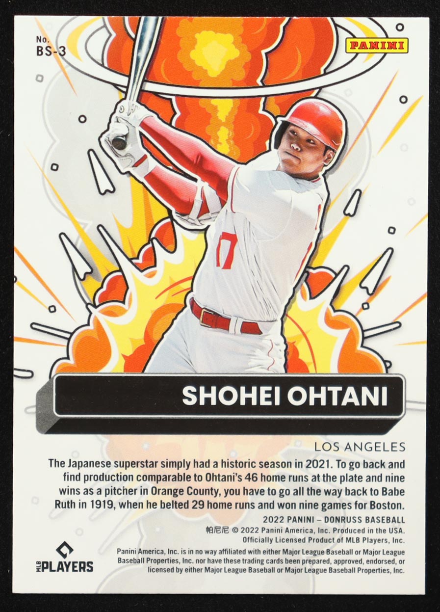 Shohei Ohtani 2022 Donruss Optic Bomb Squad Rapture #3 at PristineAuction.com Shohei Ohtani 2022 Donruss Optic Bomb Squad Rapture #3 at PristineAuction.com