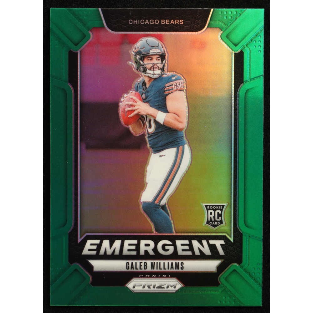 Caleb Williams 2024 Panini Prizm Emergent Prizms Green #1 RC at PristineAuction.com
