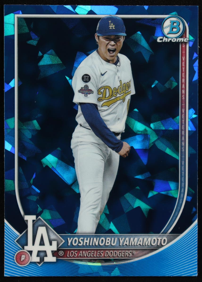 Yoshinobu Yamamoto 2025 Bowman Chrome Sapphire #76 at PristineAuction.com Yoshinobu Yamamoto 2025 Bowman Chrome Sapphire #76 at PristineAuction.com