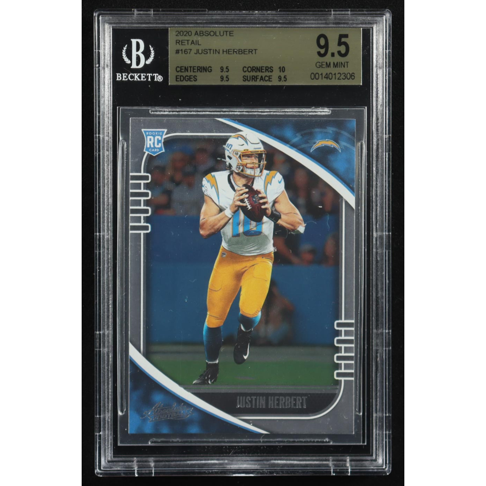 Justin Herbert 2020 Panini Absolute Retail #167 RC (BGS 9.5) at PristineAuction.com