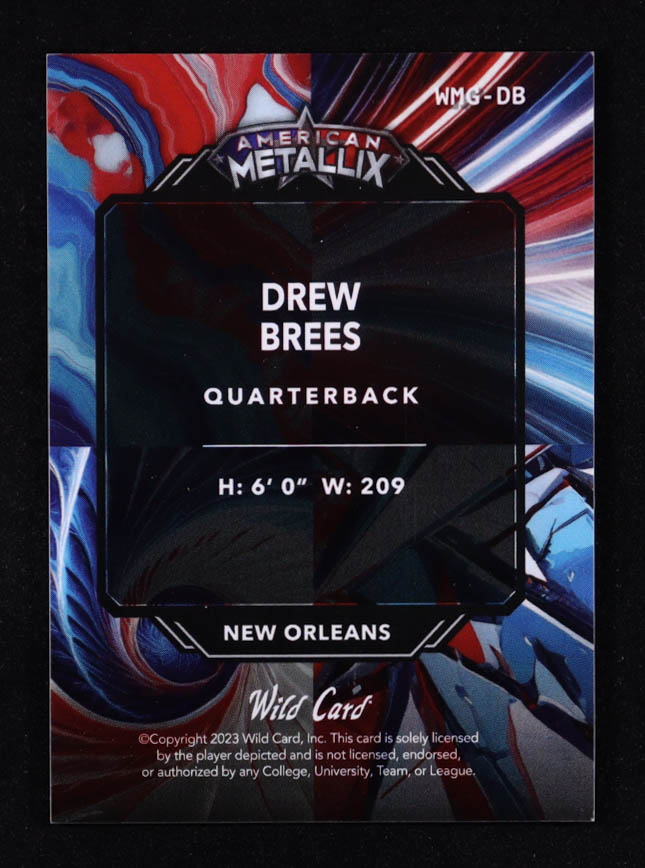 Drew Brees 2023 Wild Card American Metallix Crystal #WMGDB #1/5 at PristineAuction.com Drew Brees 2023 Wild Card American Metallix Crystal #WMGDB #1/5 at PristineAuction.com