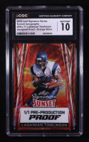 LaDainian Tomlinson 2025 Leaf Signature Series Sunset Pre-Production Proof Orange Wave Autographs #SS-LT1 #1/1 (CGC 10) at PristineAuction.com