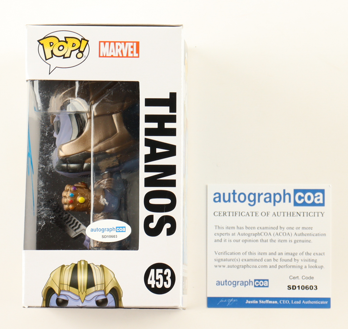Josh Brolin Signed "Avengers" #453 Thanos Bobble-Head Funko Pop! Vinyl Figure (ACOA) at PristineAuction.com Josh Brolin Signed "Avengers" #453 Thanos Bobble-Head Funko Pop! Vinyl Figure (ACOA) at PristineAuction.com