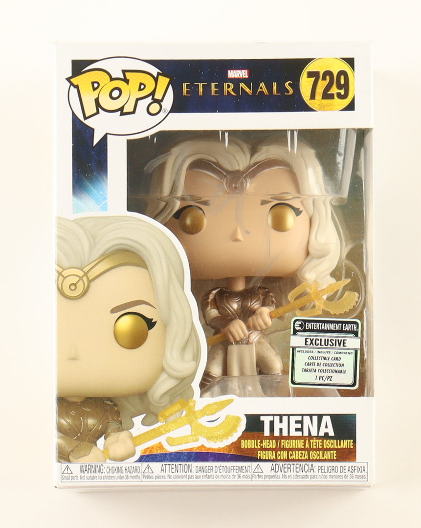 Angelina Jolie Signed "Eternals" #729 Thena Bobble-Head Funko Pop! Vinyl Figure (ACOA) at PristineAuction.com Angelina Jolie Signed "Eternals" #729 Thena Bobble-Head Funko Pop! Vinyl Figure (ACOA) at PristineAuction.com