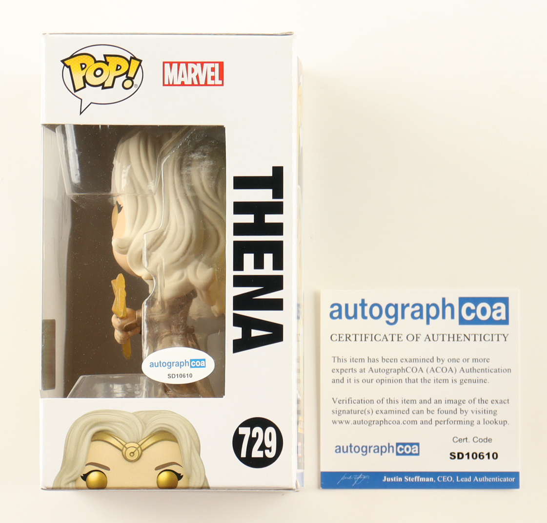 Angelina Jolie Signed "Eternals" #729 Thena Bobble-Head Funko Pop! Vinyl Figure (ACOA) at PristineAuction.com Angelina Jolie Signed "Eternals" #729 Thena Bobble-Head Funko Pop! Vinyl Figure (ACOA) at PristineAuction.com