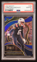 Christian Gonzalez 2023 Panini Select Blue Prizm #286 RC #59/99 (PSA 10) at PristineAuction.com