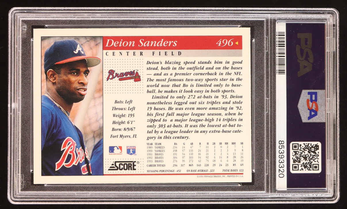 Deion Sanders 1994 Score #496 (PSA 10) at PristineAuction.com Deion Sanders 1994 Score #496 (PSA 10) at PristineAuction.com