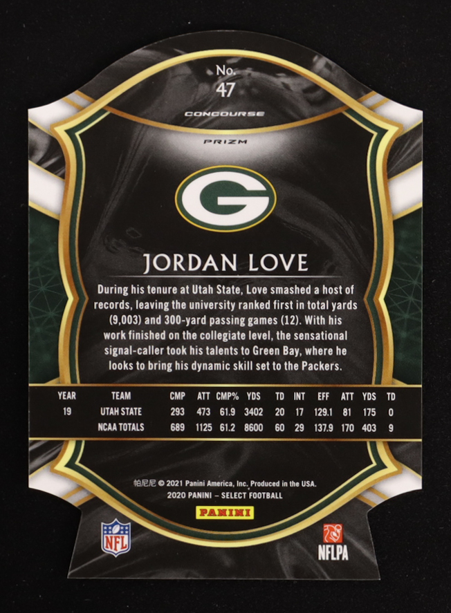Jordan Love 2020 Select Prizm Purple Die Cut #47 RC at PristineAuction.com Jordan Love 2020 Select Prizm Purple Die Cut #47 RC at PristineAuction.com