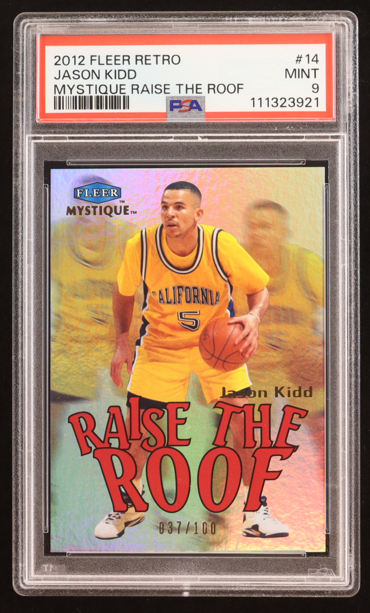 Jason Kidd 2012 Fleer Retro Mystique Raise The Roof #14 RC #037/100 (PSA 9) at PristineAuction.com Jason Kidd 2012 Fleer Retro Mystique Raise The Roof #14 RC #037/100 (PSA 9) at PristineAuction.com