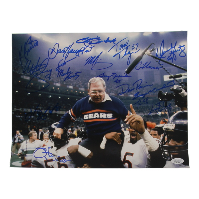 1985 Chicago Bears Super Bowl Champs 11x14 Photo Team-Signed by (17) with Dan Hampton, Mike Singletary, Tom Thayer, & Otis Wilson (JSA) at PristineAuction.com 1985 Chicago Bears Super Bowl Champs 11x14 Photo Team-Signed by (17) with Dan Hampton, Mike Singletary, Tom Thayer, & Otis Wilson (JSA) at PristineAuction.com
