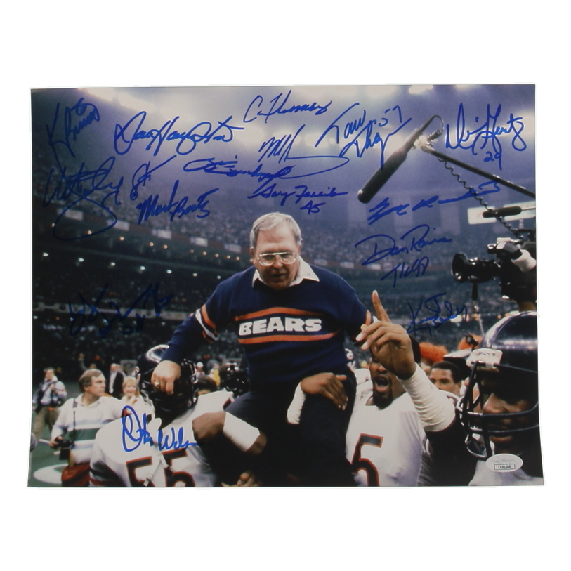 1985 Chicago Bears Super Bowl Champs 11x14 Photo Team-Signed by (17) with Dan Hampton, Mike Singletary, Tom Thayer, & Otis Wilson (JSA) at PristineAuction.com 1985 Chicago Bears Super Bowl Champs 11x14 Photo Team-Signed by (17) with Dan Hampton, Mike Singletary, Tom Thayer, & Otis Wilson (JSA) at PristineAuction.com