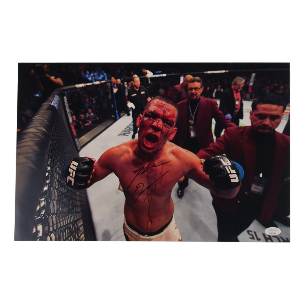 Nate Diaz Signed UFC 11x17 Photo (JSA) at PristineAuction.com
