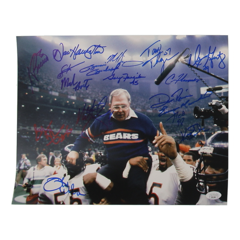1985 Chicago Bears Super Bowl Champs 11x14 Photo Team-Signed by (17) with Dan Hampton, Mike Singletary, Tom Thayer, & Otis Wilson (JSA) at PristineAuction.com 1985 Chicago Bears Super Bowl Champs 11x14 Photo Team-Signed by (17) with Dan Hampton, Mike Singletary, Tom Thayer, & Otis Wilson (JSA) at PristineAuction.com