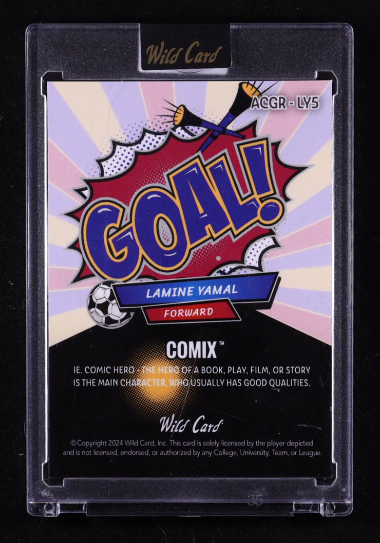 Lamine Yamal 2024 Wild Card Alumination Comix G/R/B Wave #ACGRLY5 #3/4 RC at PristineAuction.com Lamine Yamal 2024 Wild Card Alumination Comix G/R/B Wave #ACGRLY5 #3/4 RC at PristineAuction.com